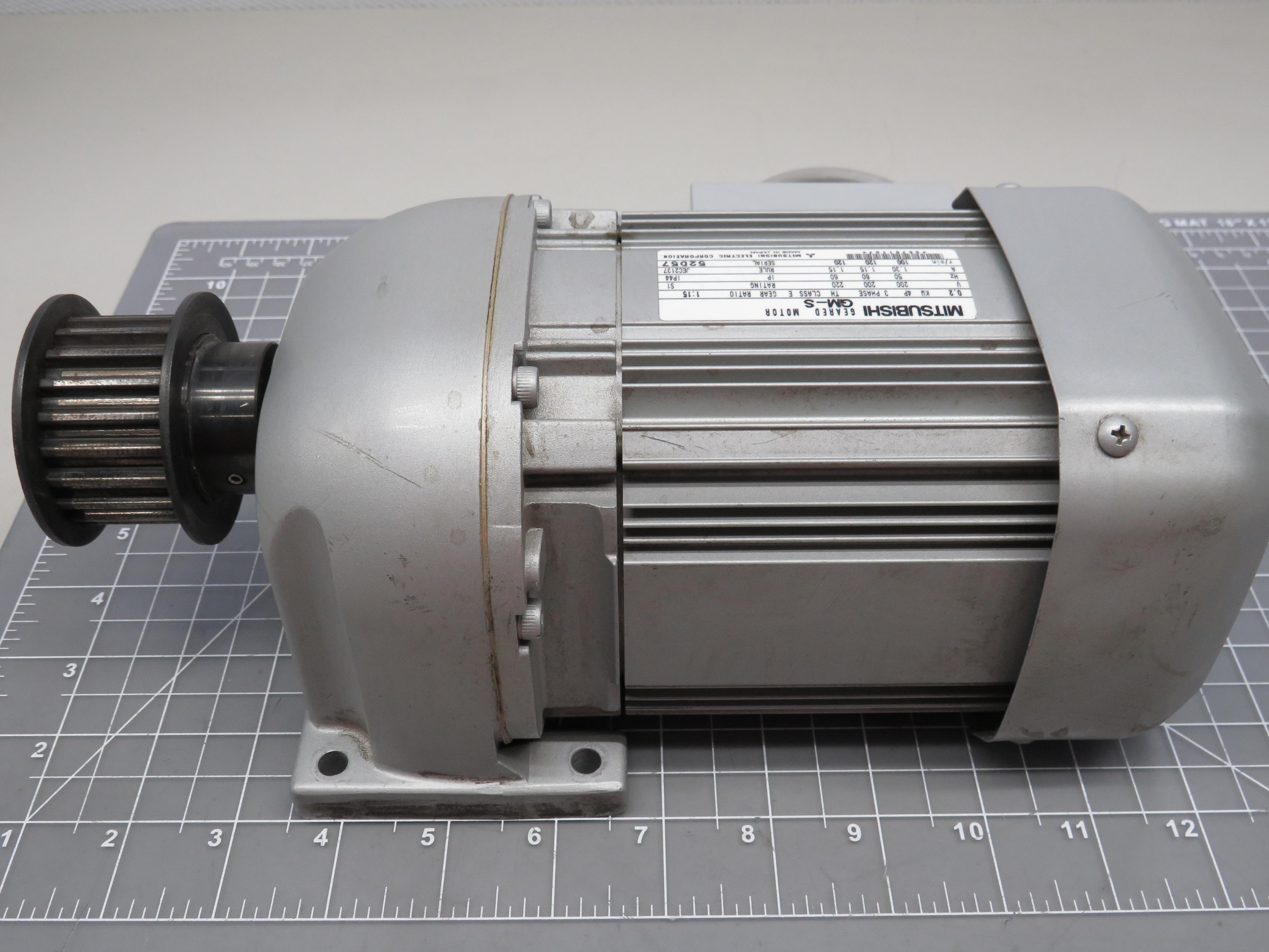 Mitsubishi GM-S Geared Motor 0.2 kW 3 PH 1:15 Ratio T154735 - OCO